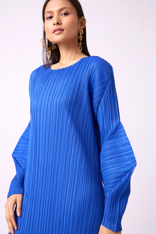 Kim Structured Sleeve Midi Dress - French Blue