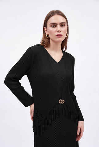 Elva Overlay Dress - Black