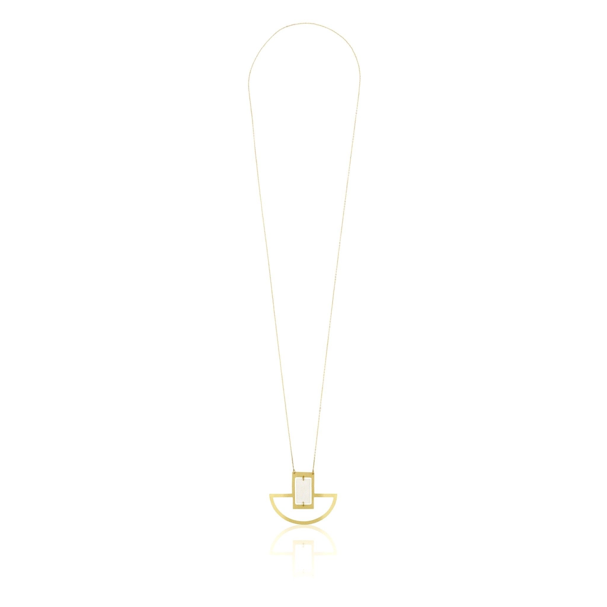 Bar on A Boat Necklace - Gold Silver