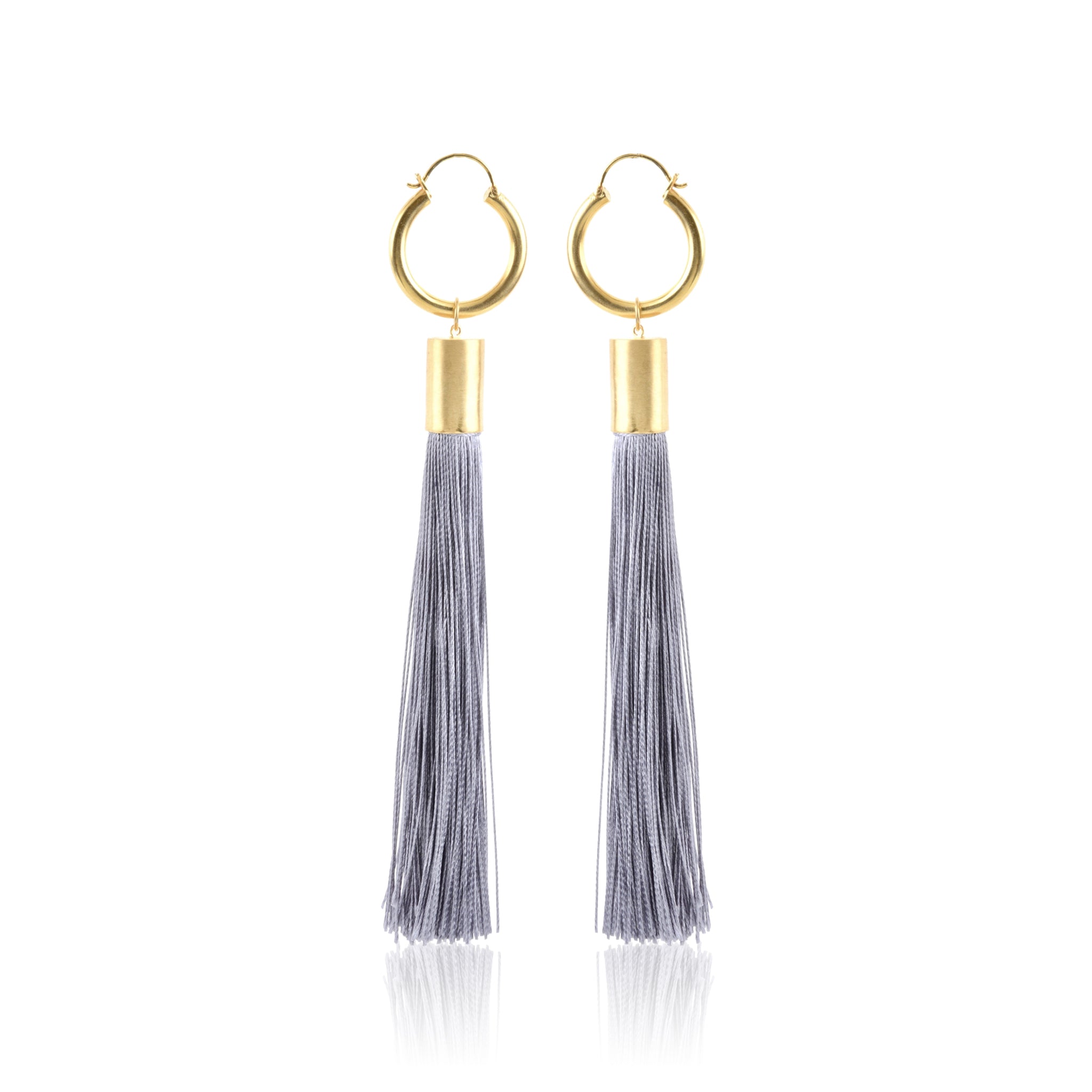 Maleha Tassel Earrings - Grey