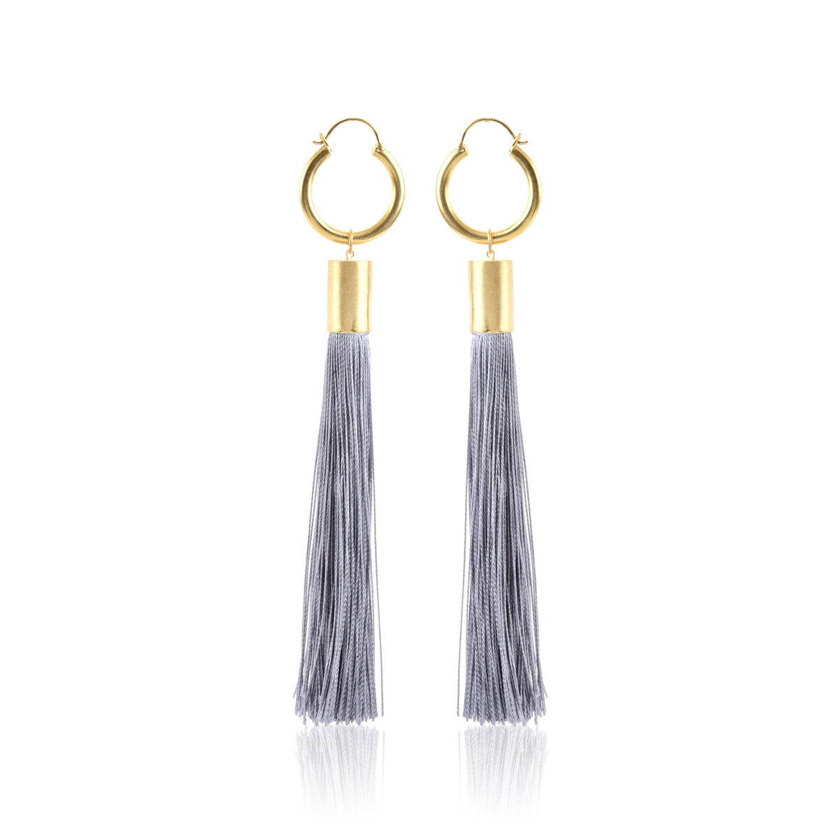 Maleha Tassel Earrings - Grey