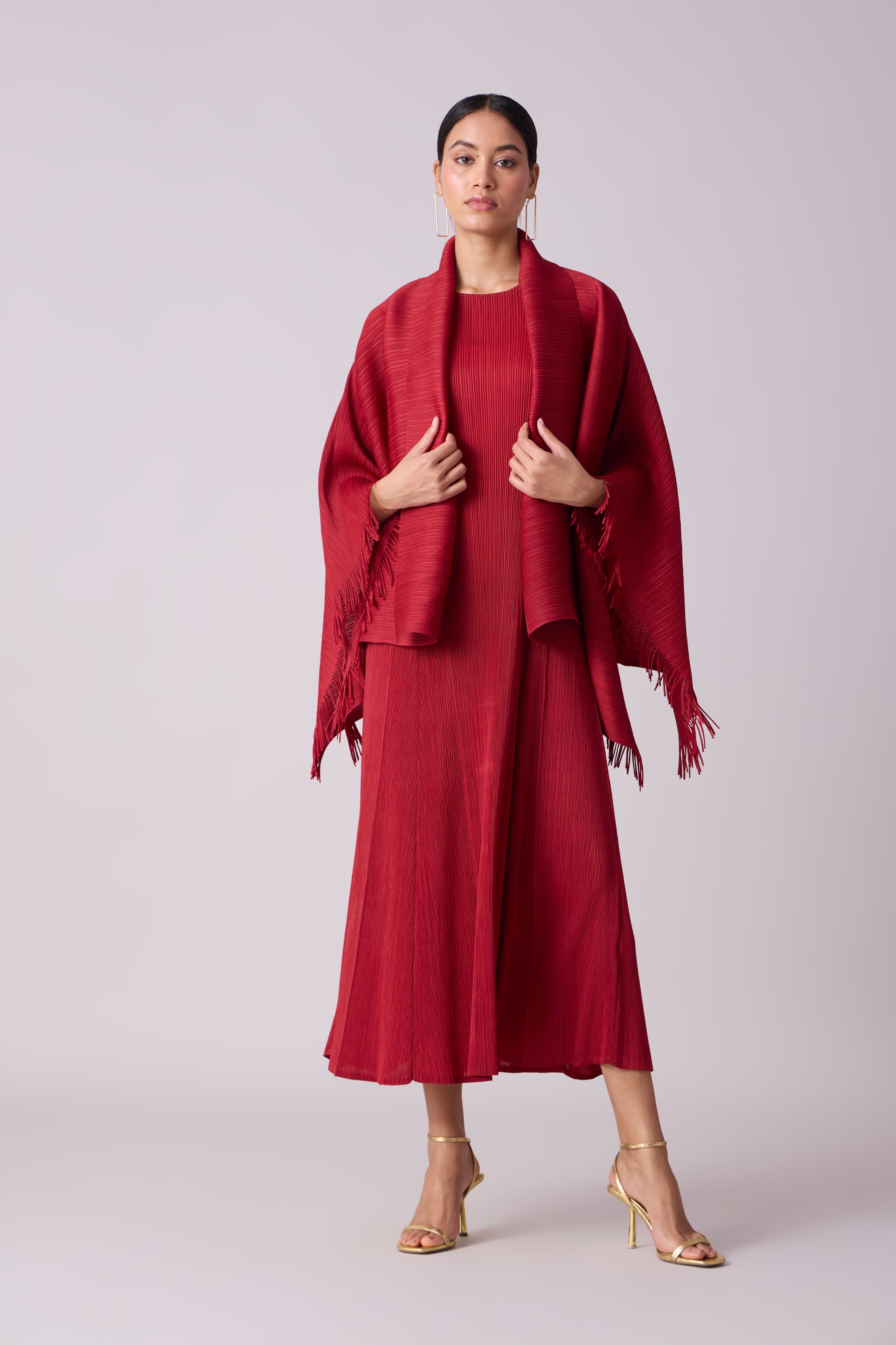 Shir Overlay Dress - Dark Red – Scarlet Sage Global