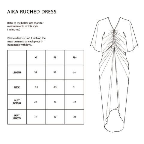 Aika Metallic Rouche Dress - Ink Blue