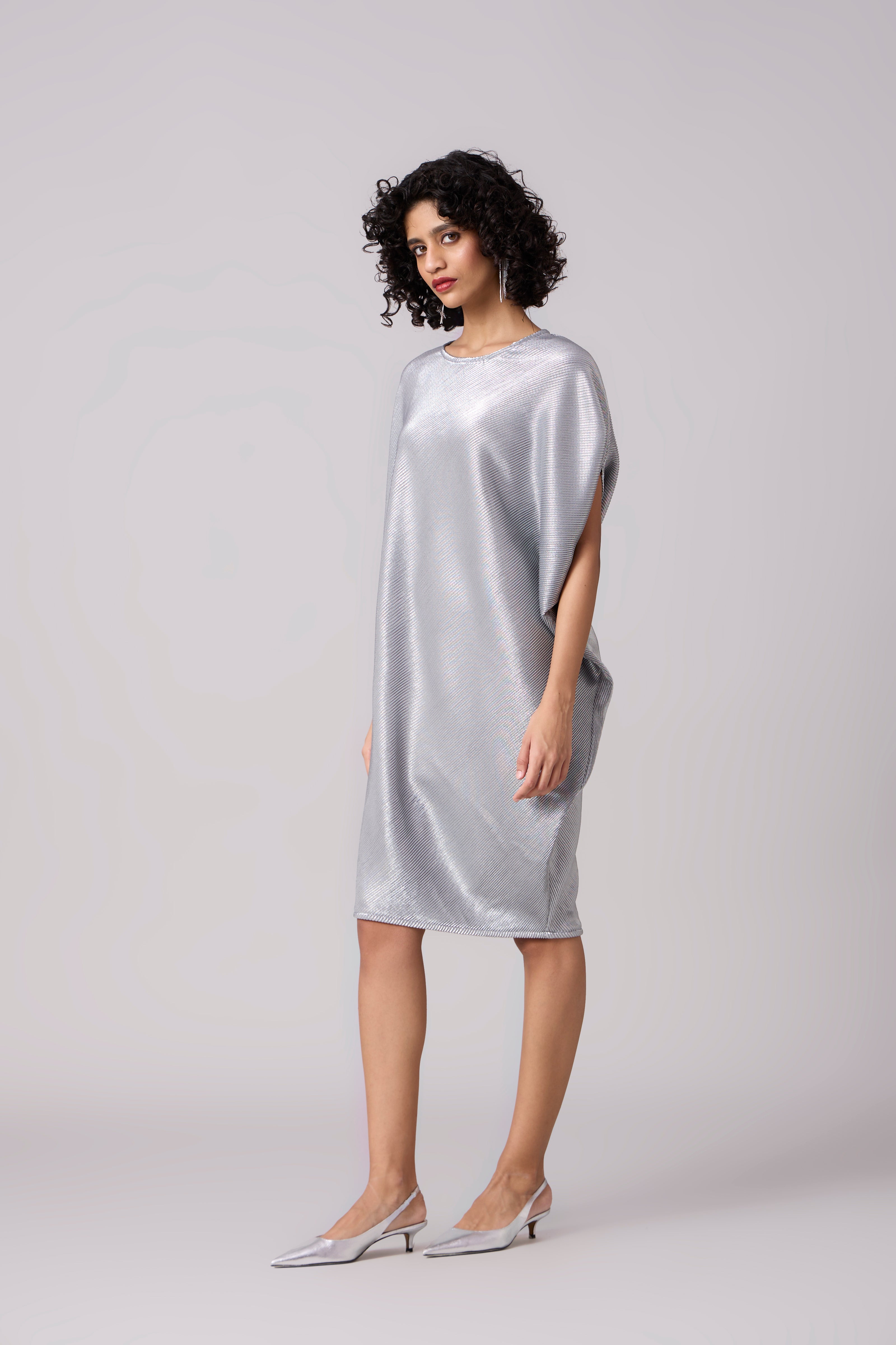 Aurelia Dress Mini - Micropleated Silver