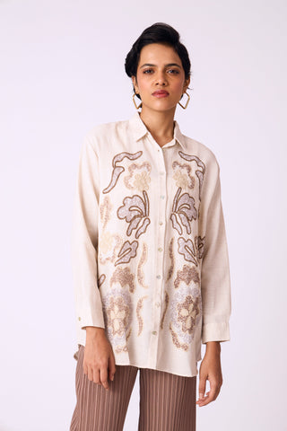 Dalia Embroidered Shirt - Off White