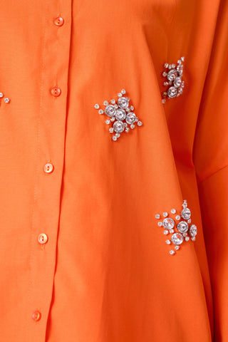 Elise Embellished Shirt - Orange