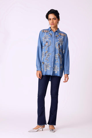 Etro Embroidered Denim Shirt