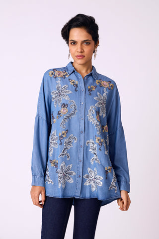 Etro Embroidered Denim Shirt