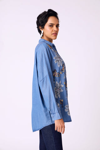 Etro Embroidered Denim Shirt