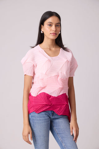 Gia Colourblock Top - Pink