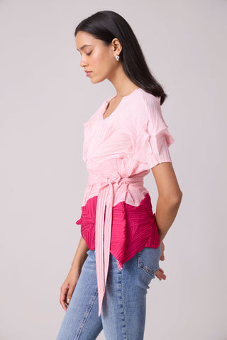 Gia Colourblock Top - Pink