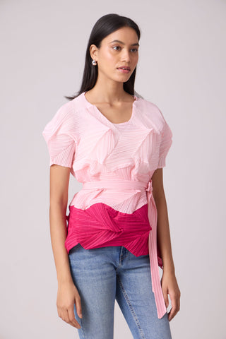 Gia Colourblock Top - Pink