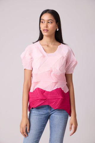 Gia Colourblock Top - Pink