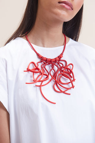 Hearts In Your Eyes Necklace - Red & Coral