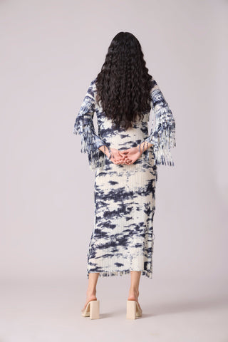 Isla Fringe Dress - Monochrome