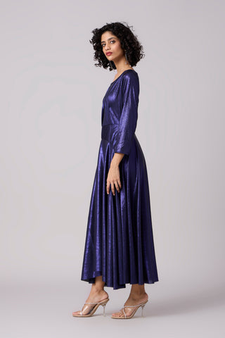 Jemima Dress - Metallic Blue