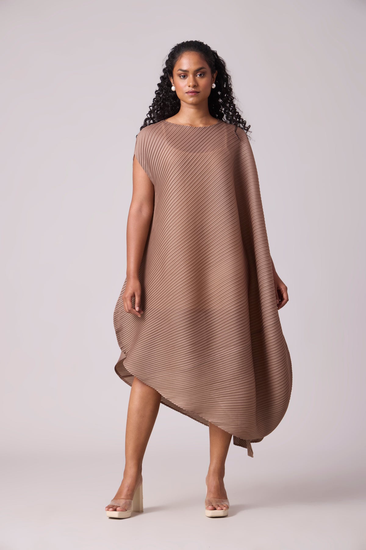 Lanna Drape Dress - Taupe