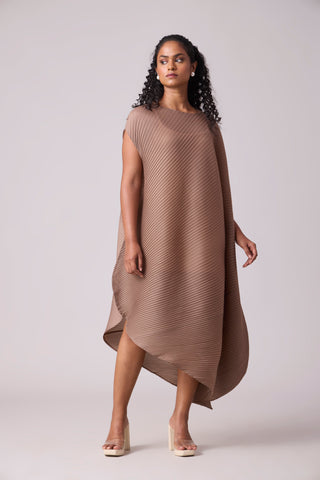 Lanna Drape Dress - Taupe