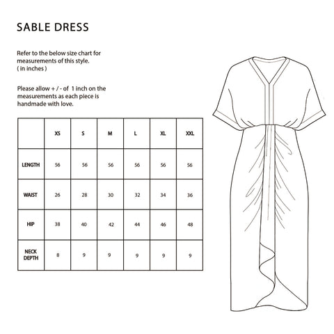 Sable Dress - Deep Blue & Scarlet