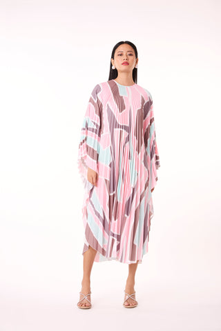 Sarah Abstarct Kaftan - Pink & Mint