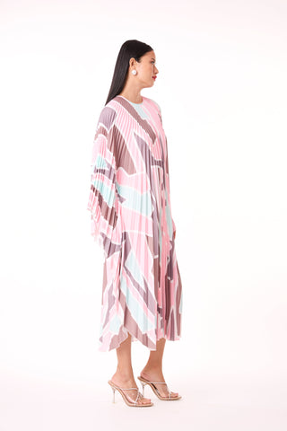 Sarah Abstarct Kaftan - Pink & Mint