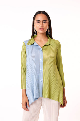 Wendy Dual Shirt - Pear Green &Pale Blue