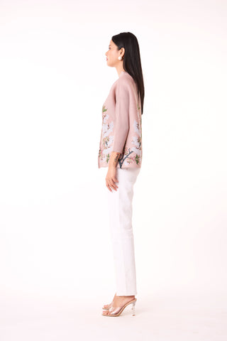 Mira Floral Top - Nude