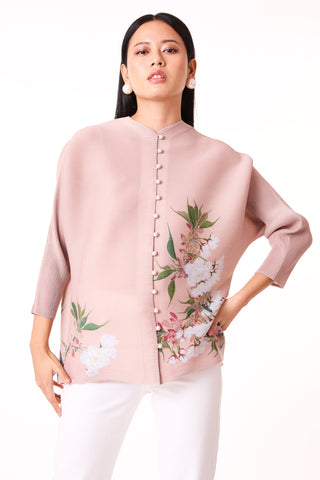 Mira Floral Top - Nude