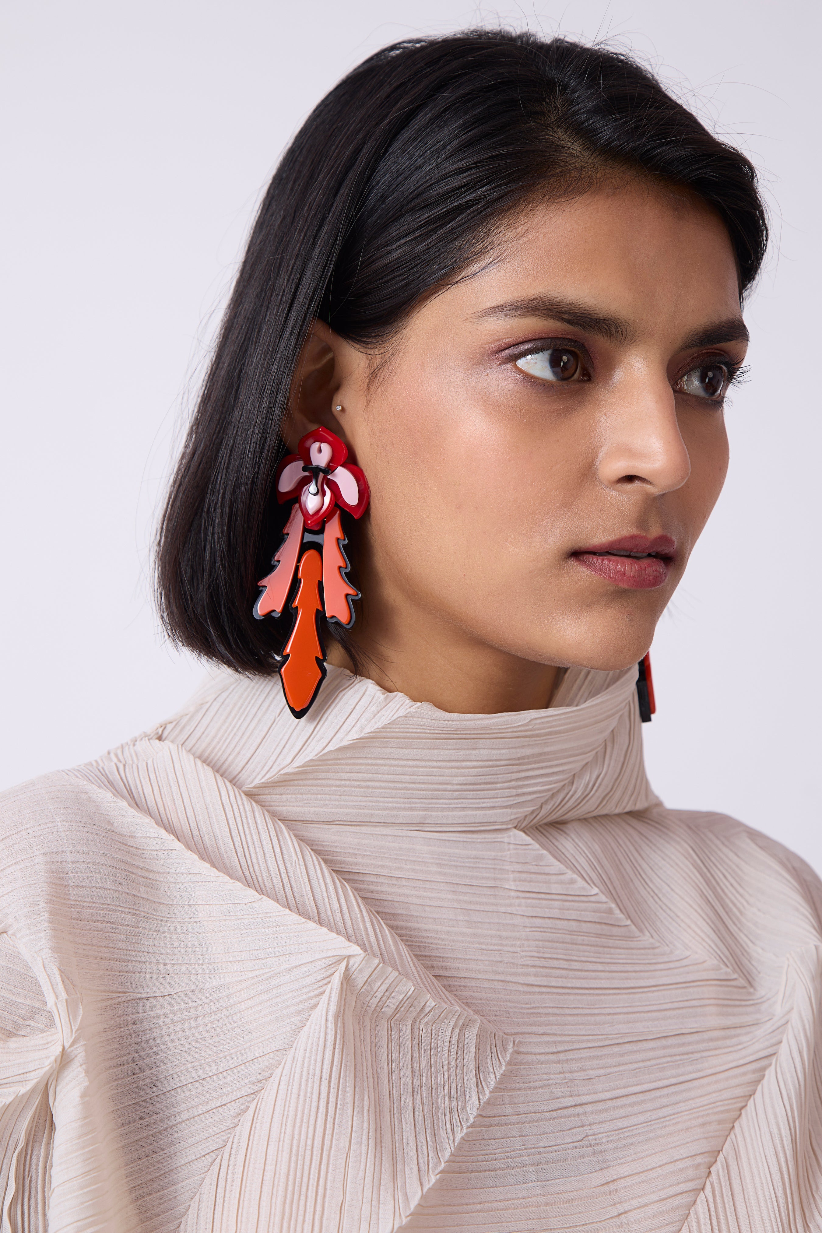 Viola Earrings - Red Orange