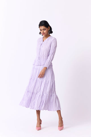 Willa Crushed Cotton Set - Lilac