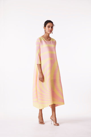 Krystina Swirl Dress - Peach Yellow