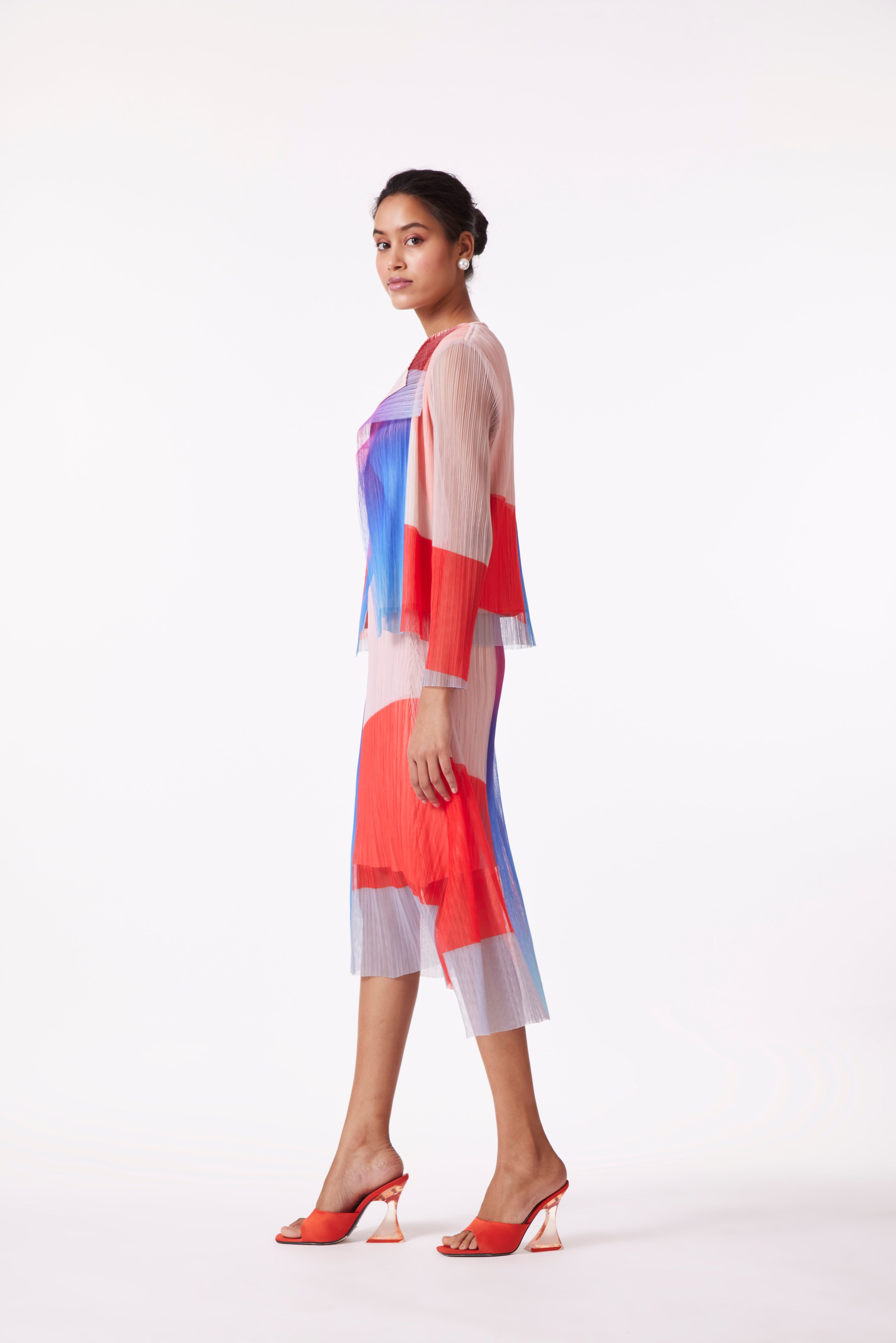 Vivian Overlay Skirt Set - Multicolour