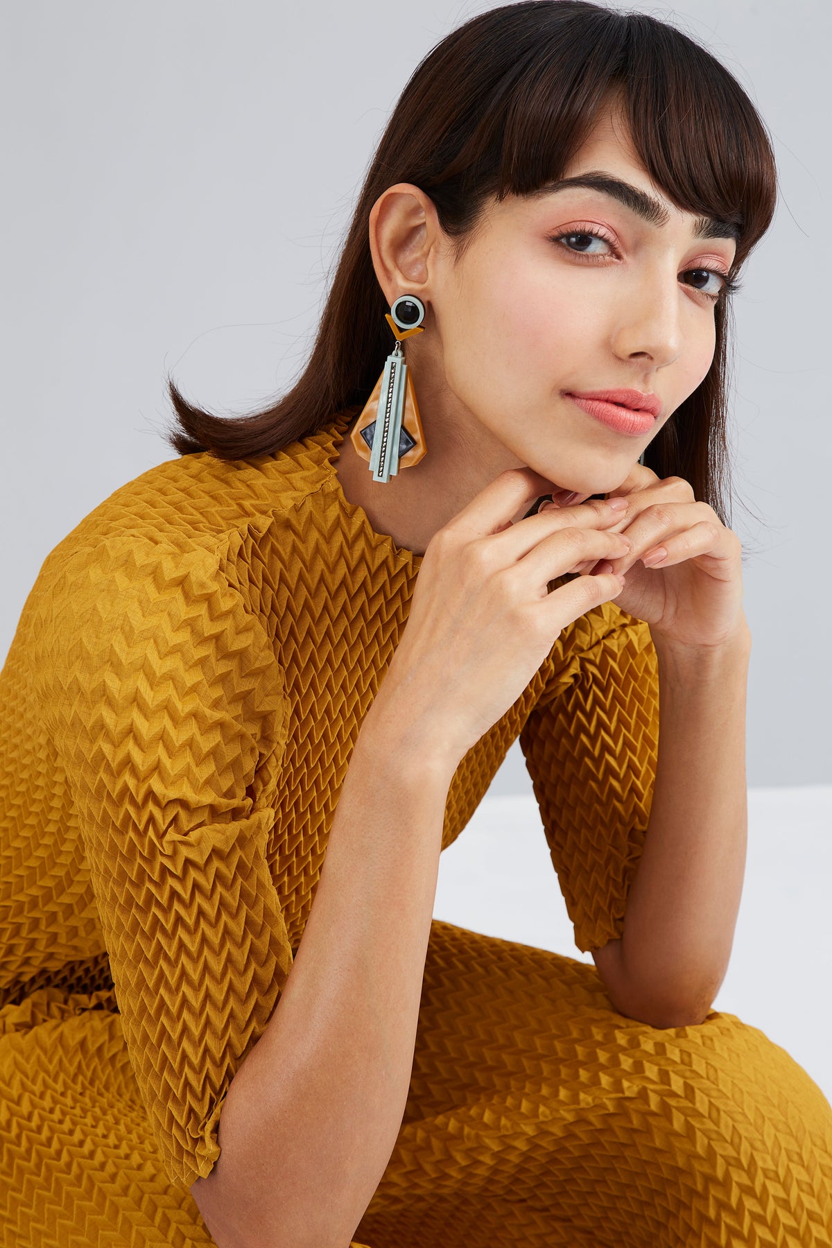 Amari Earrings - Mint & Mustrad