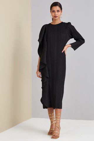 Serena Ruffle Dress - Black