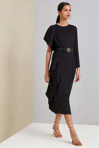 Serena Ruffle Dress - Black