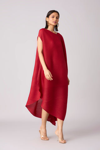 Lanna Drape Dress - Dark Red