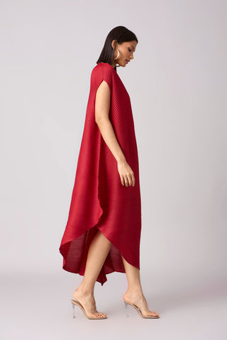 Lanna Drape Dress - Dark Red
