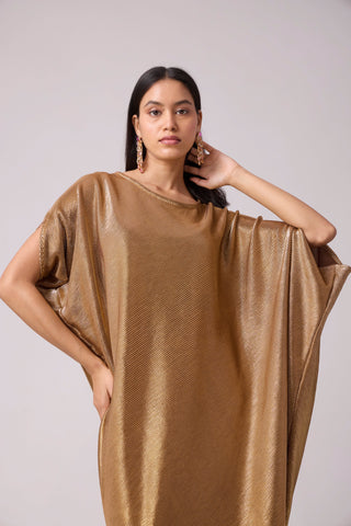 Aurelia Dress - Micropleated Gold