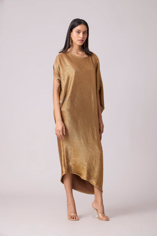 Aurelia Dress - Micropleated Gold