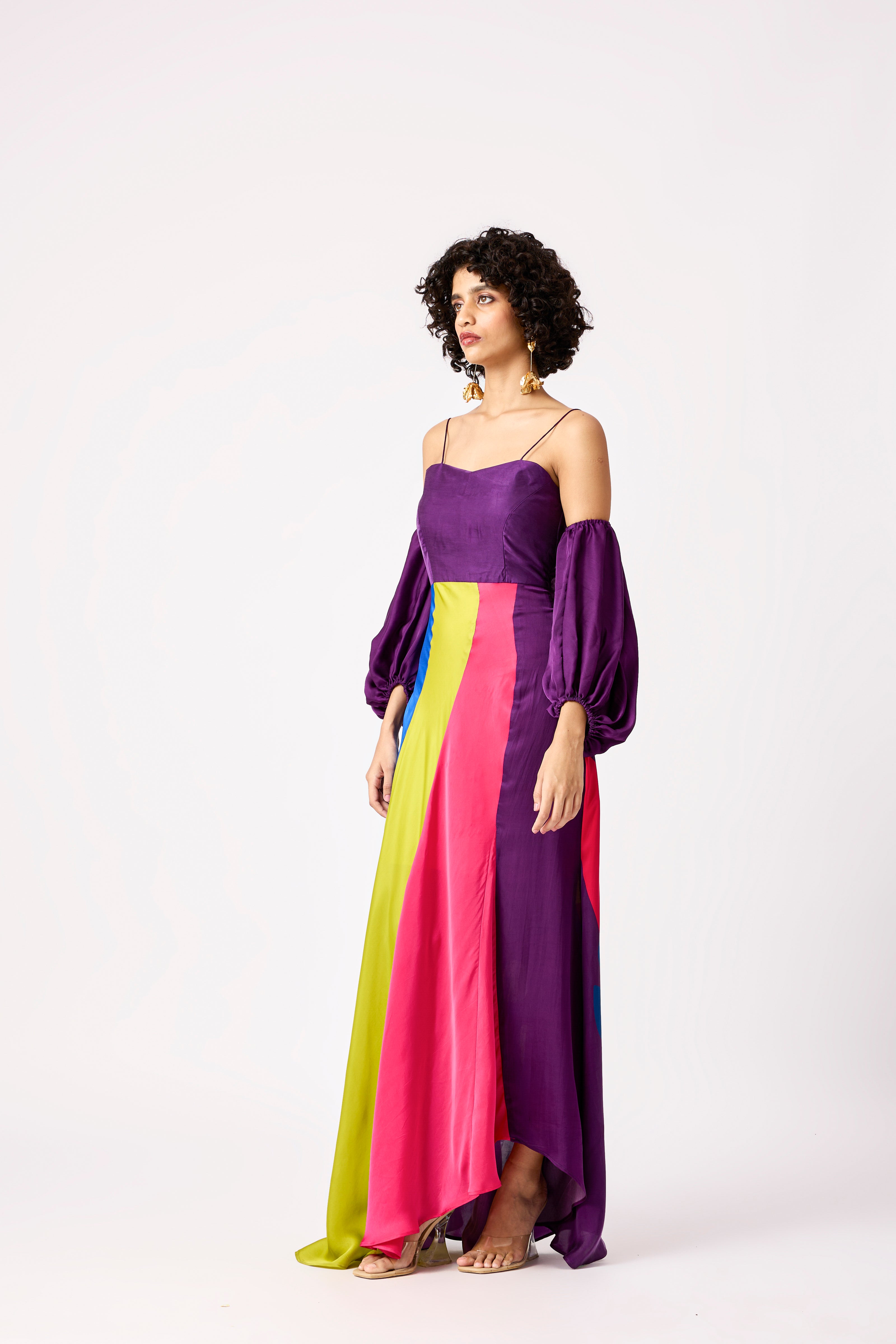 Tessa Dress - Purple, Vivid Pink, Azure Blue & Lime