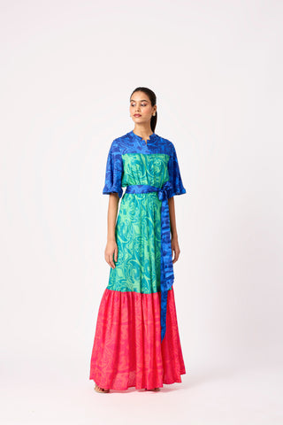 Calli Satin Maxi - Art deco Prints