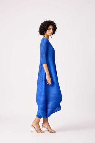 Laila Drape Dress - Azure Blue