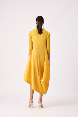 Laila Drape Dress - Yellow