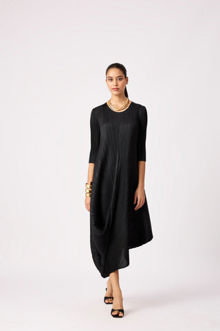 Laila Drape Dress - Black