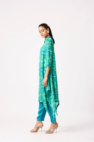 Zara Tunic Set - Green Art deco