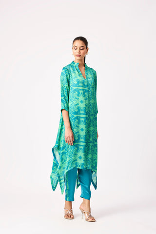 Zara Tunic Set - Green Art deco