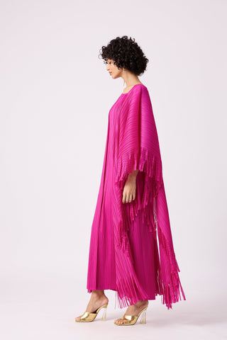 Alison Fringe Kaftan Dress - Begonia Pink