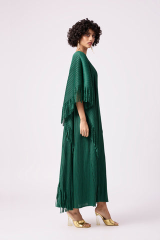 Alison Fringe Kaftan Dress - Green
