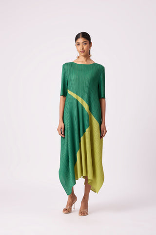 Trista Abstract Print Dress - Green
