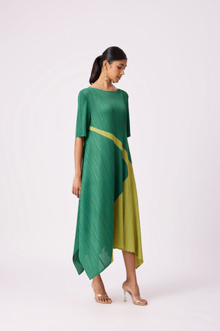 Trista Abstract Print Dress - Green